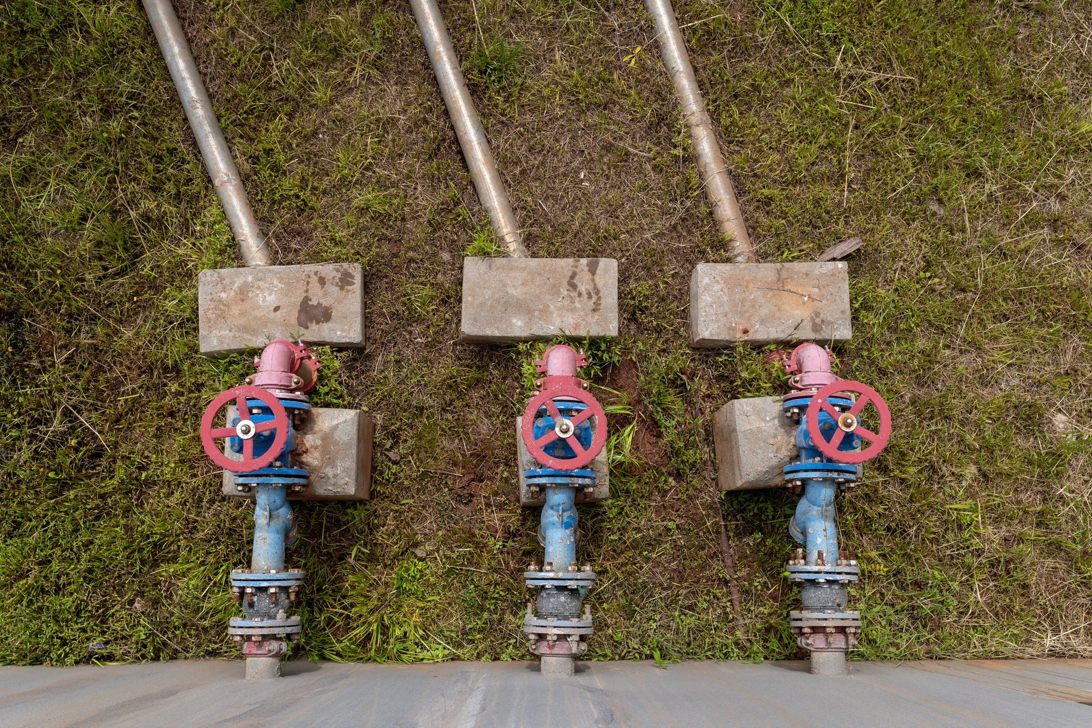 Pipeline valves representing water and sewer infrastructure