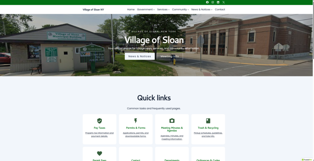 New Village Website Update